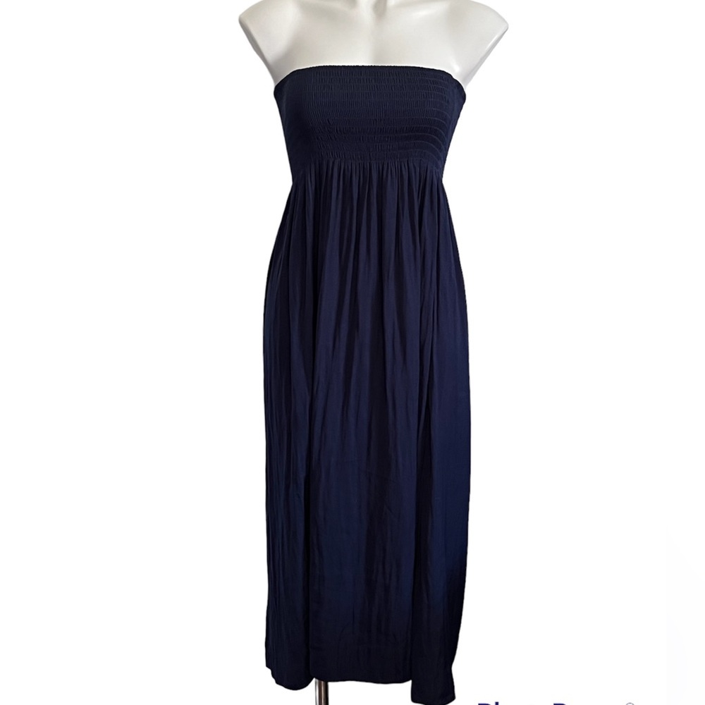 Lilly Pulitzer Strapless Maxi Dress in Navy Blue